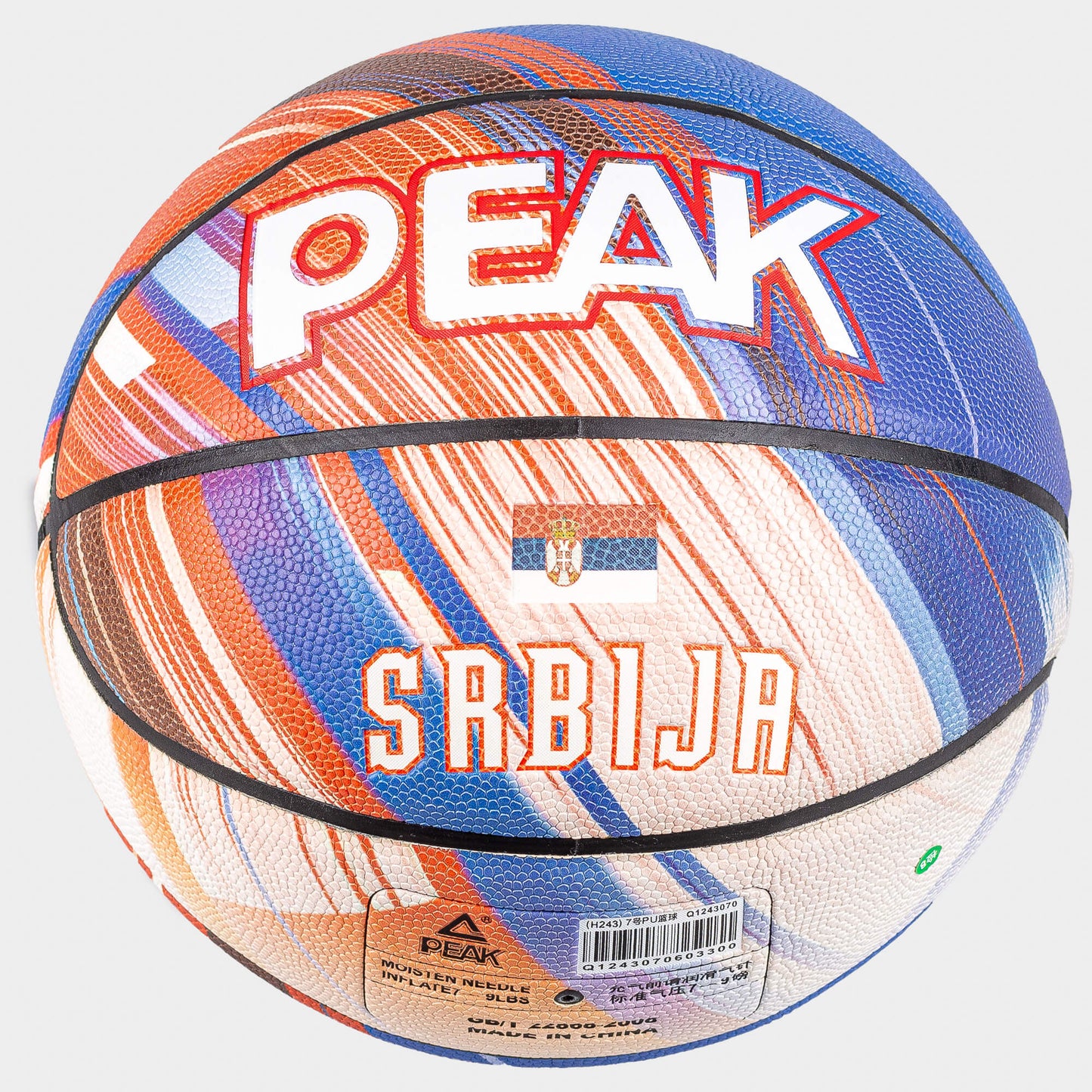 Basketbalová lopta PEAK Serbia All for Win 7 RED/BLUE