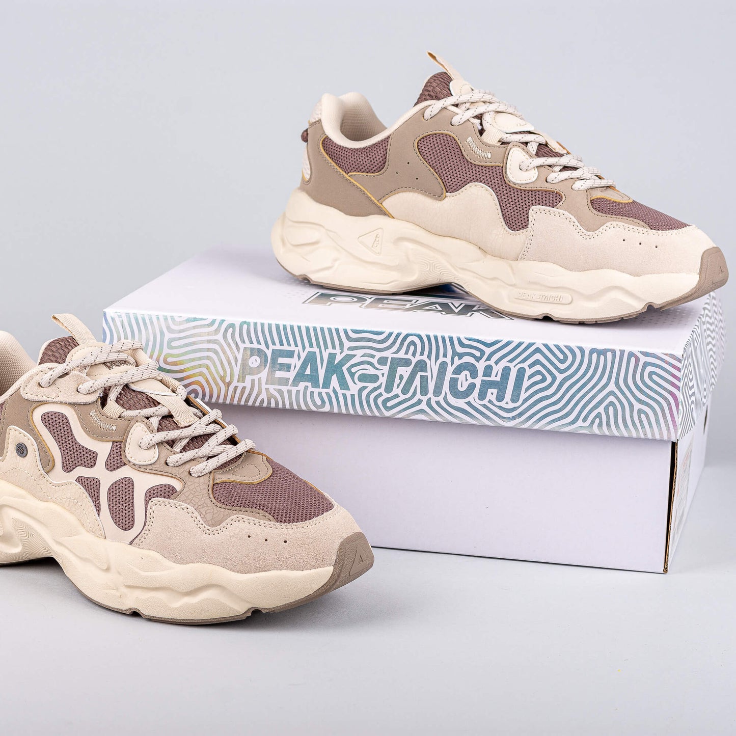 Módne tenisky Peak Retro Casual Shoes Beige/Coffee