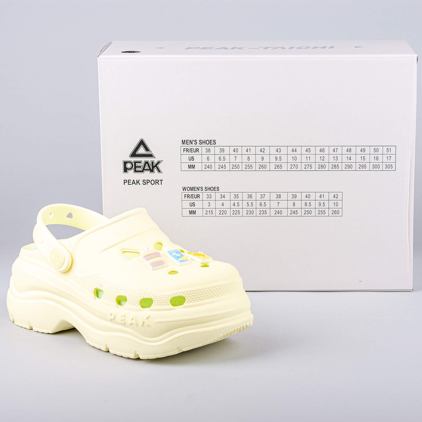 Dámske sandále PEAK Taichi Clogs Jolly WHITE LIGHT YELLOW