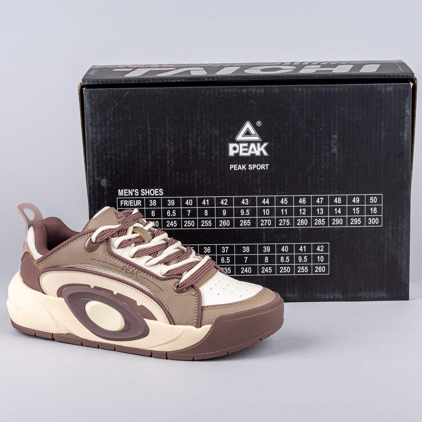 Dámske módne tenisky Peak Culture Shoes Taichi Ling Yue 3.0 Brown/Off-White