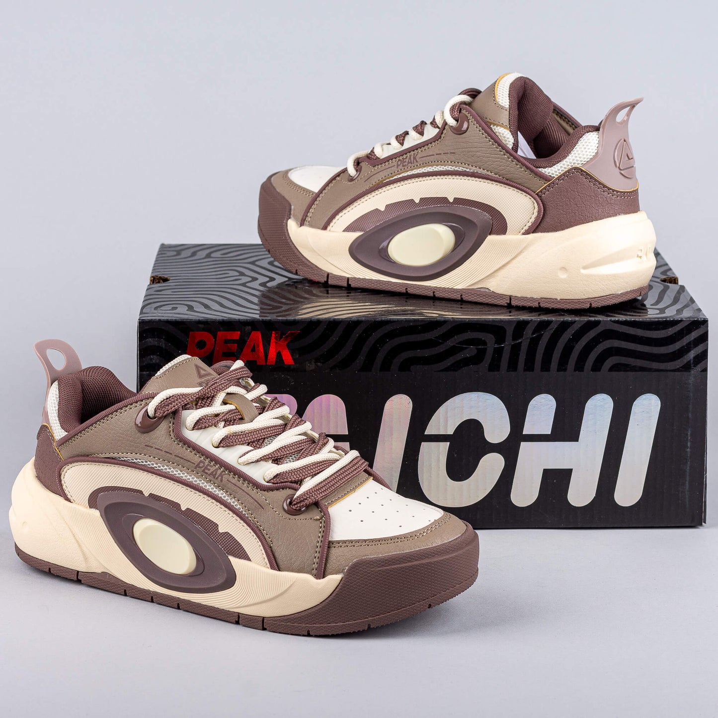 Dámske módne tenisky Peak Culture Shoes Taichi Ling Yue 3.0 Brown/Off-White