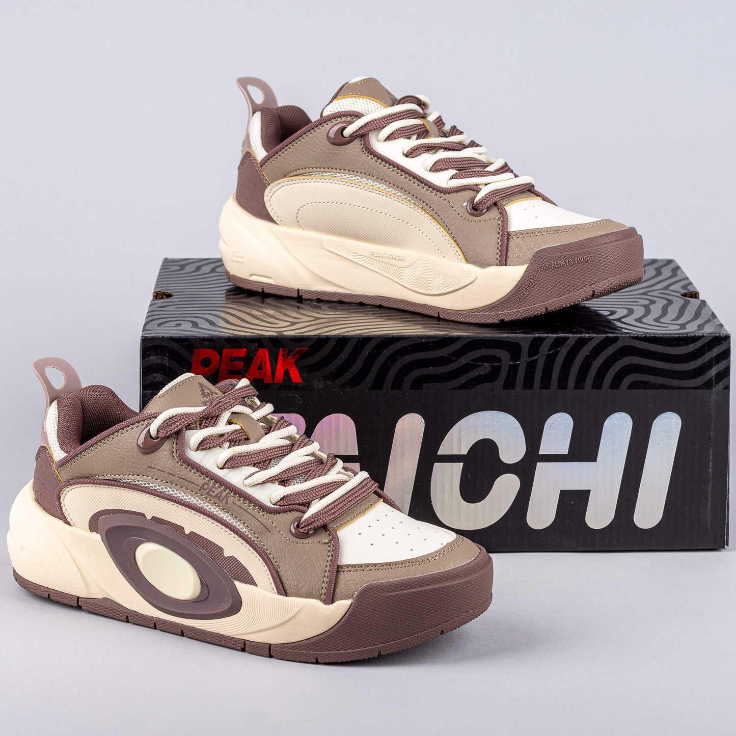 Dámske módne tenisky Peak Culture Shoes Taichi Ling Yue 3.0 Brown/Off-White