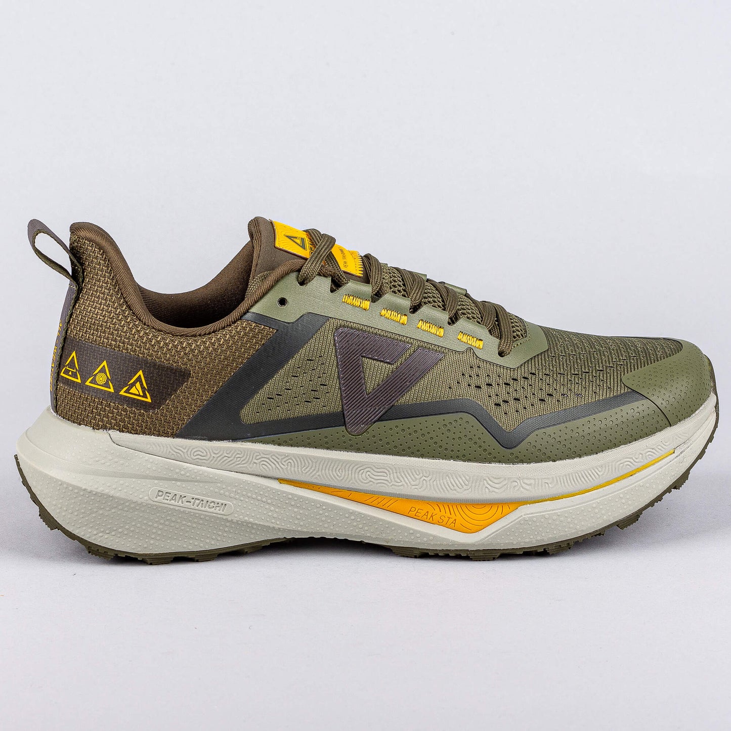 Bežecké trailové tenisky Peak Trail Running Shoes Taichi-Orographic Exploration Lt. Army