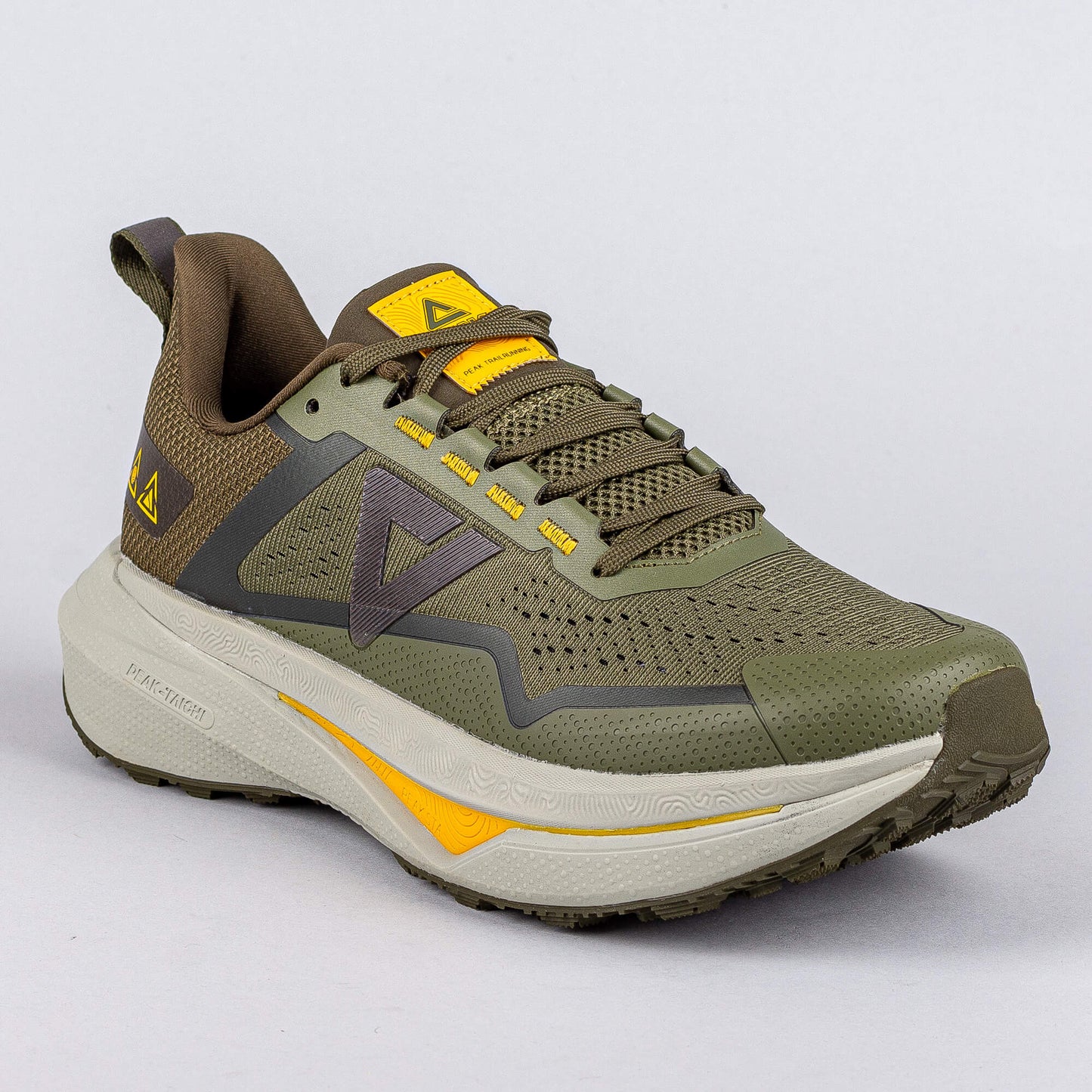 Bežecké trailové tenisky Peak Trail Running Shoes Taichi-Orographic Exploration Lt. Army