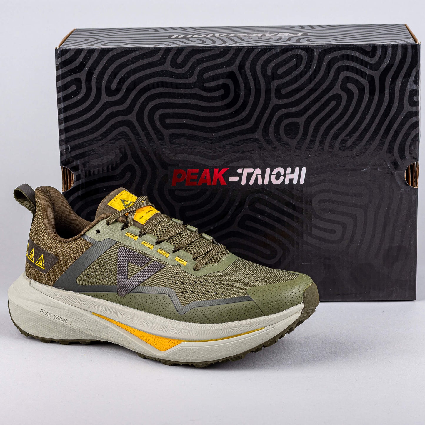 Bežecké trailové tenisky Peak Trail Running Shoes Taichi-Orographic Exploration Lt. Army