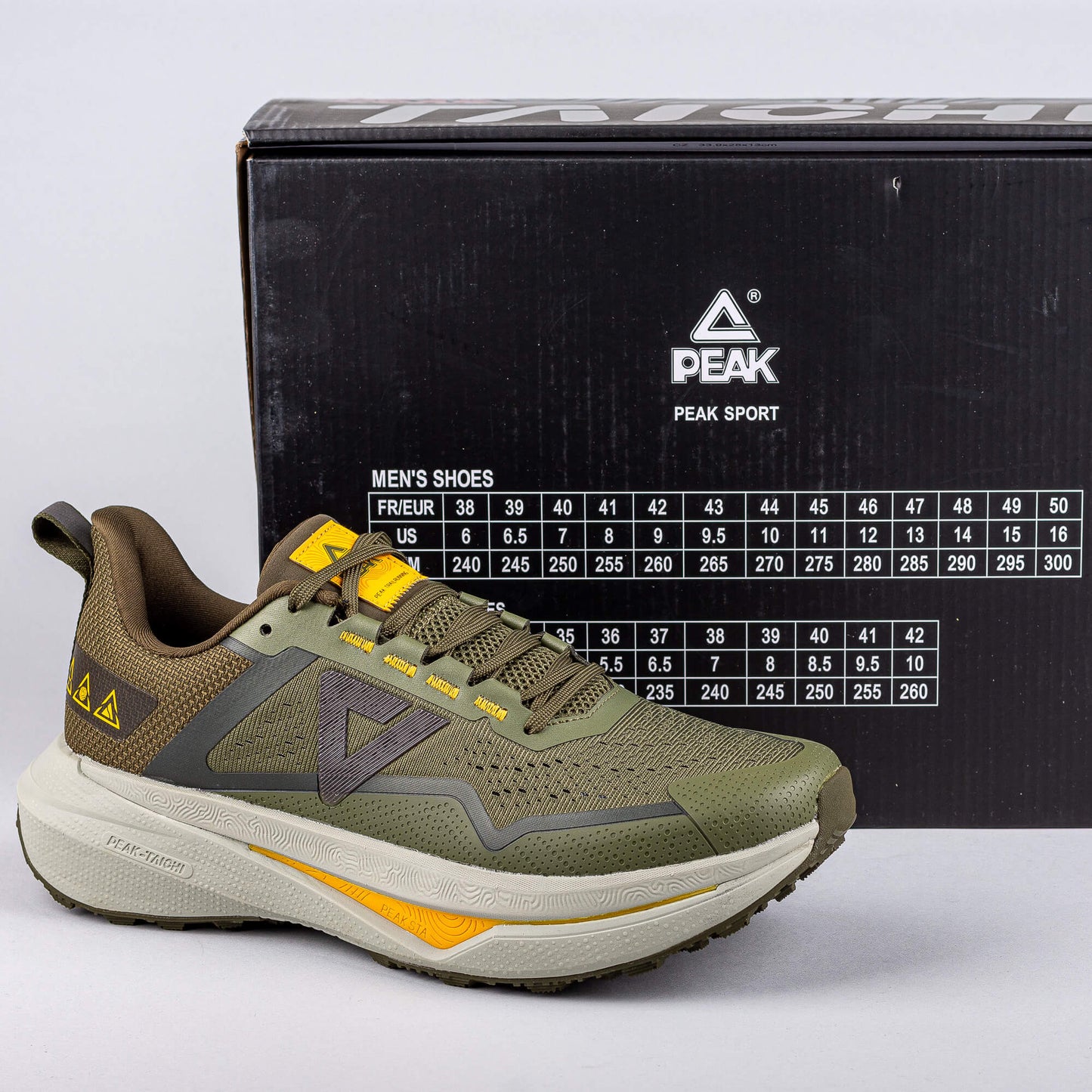 Bežecké trailové tenisky Peak Trail Running Shoes Taichi-Orographic Exploration Lt. Army