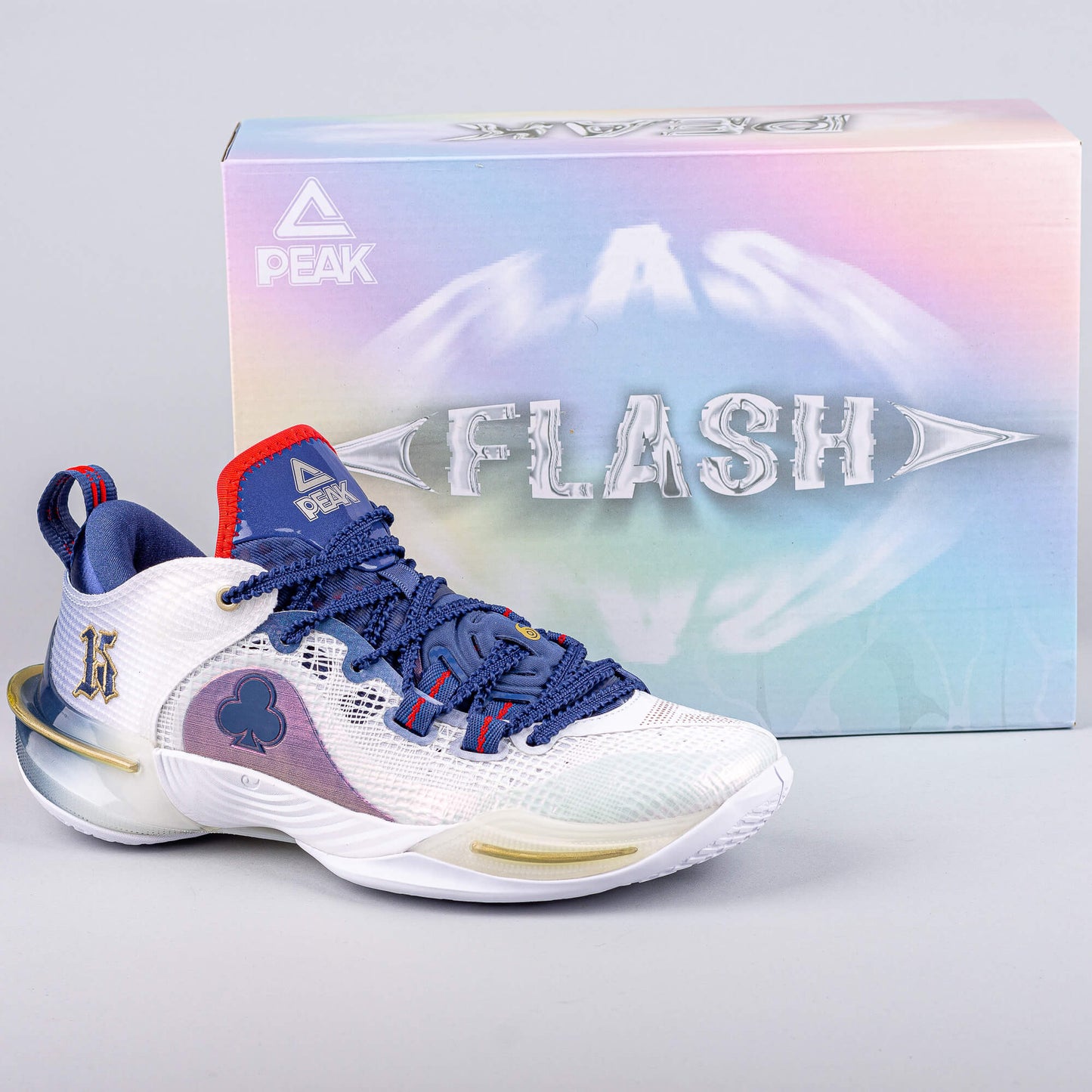 Basketbalové tenisky Peak Basketball Match Shoes Flash 6 White/Dark Blue