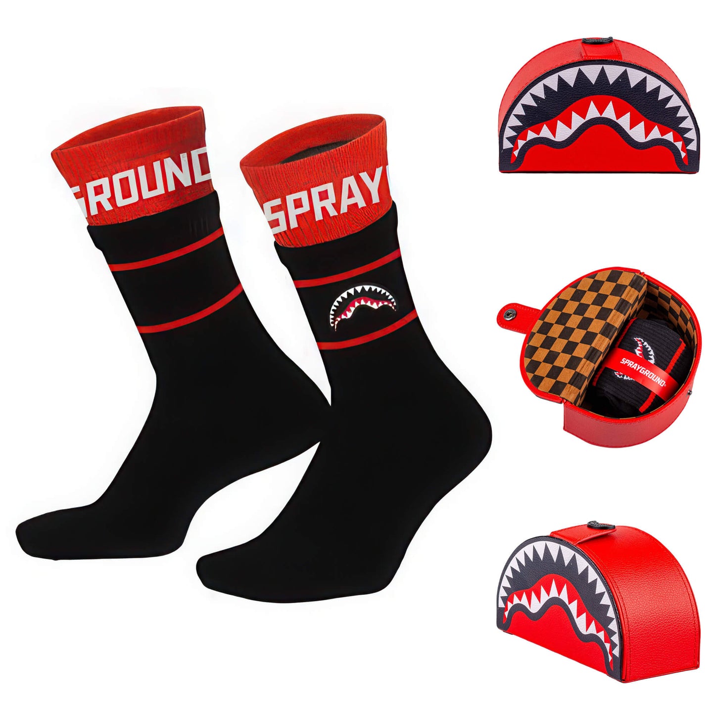 Sprayground Red Spray Socks Black