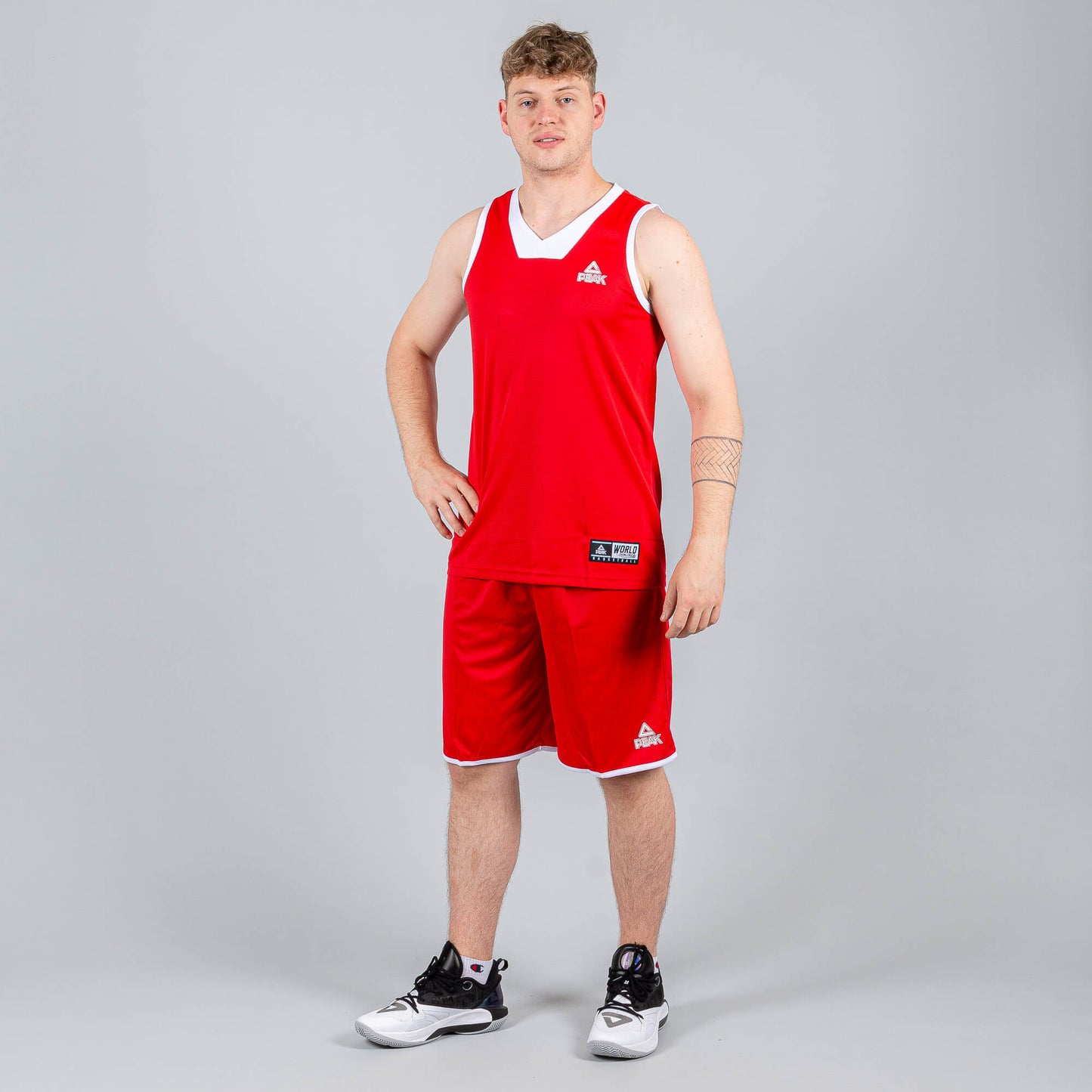 Basketbalová súprava (dres + trenírky) Peak Basketball Sets Match 2 červená