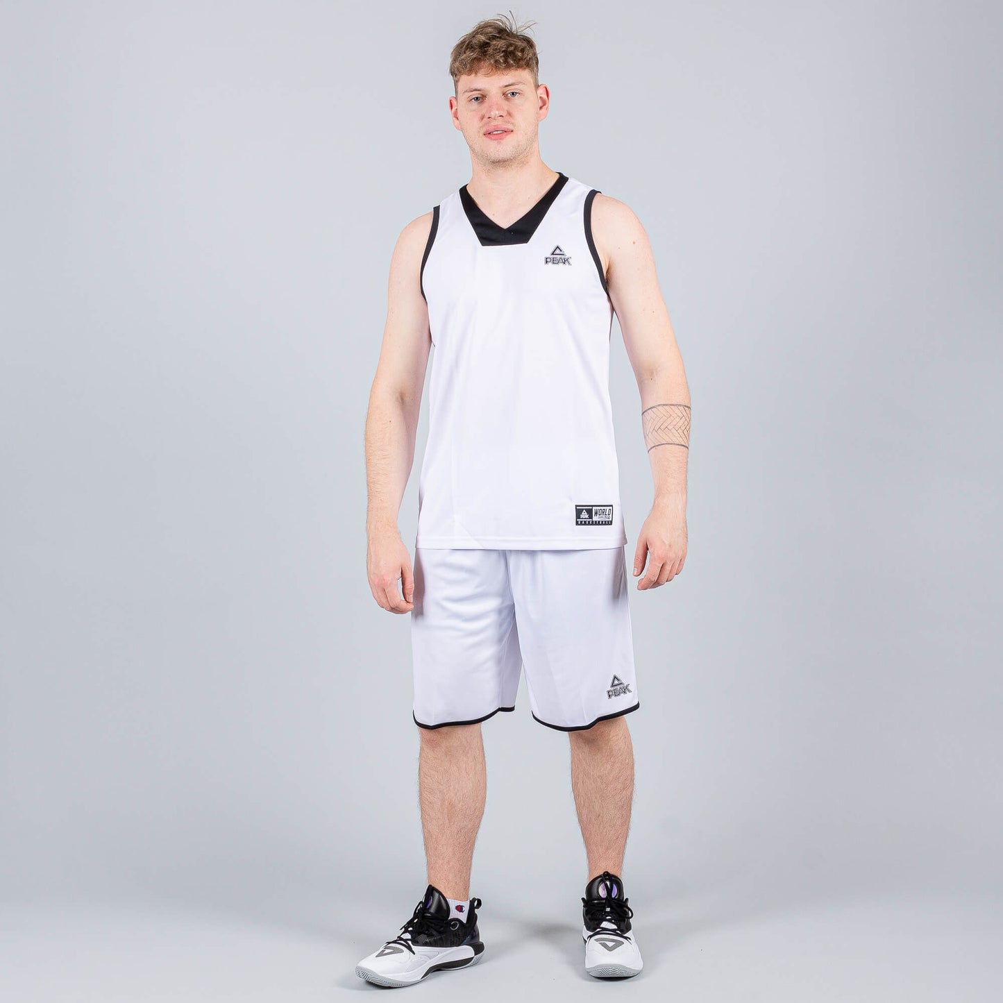 Basketbalová súprava (dres + trenírky) Peak Basketball Sets Match 2 biela