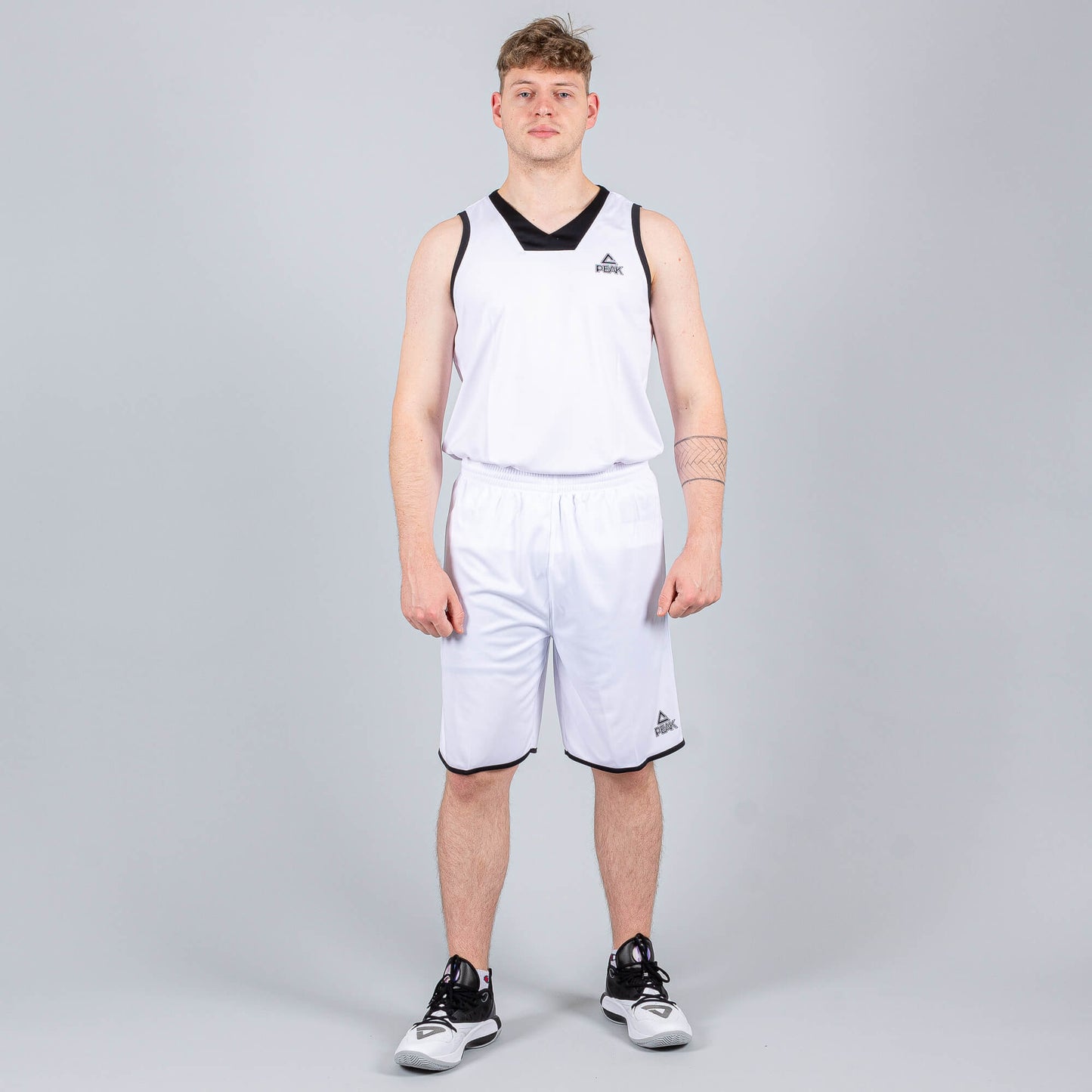 Basketbalová súprava (dres + trenírky) Peak Basketball Sets Match 2 biela