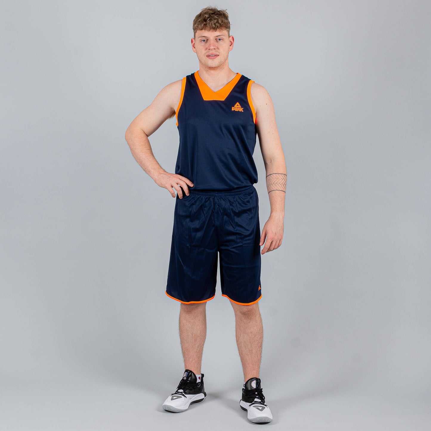 Basketbalová súprava (dres + trenírky) Peak Basketball Sets Match 2 tmavomodrá