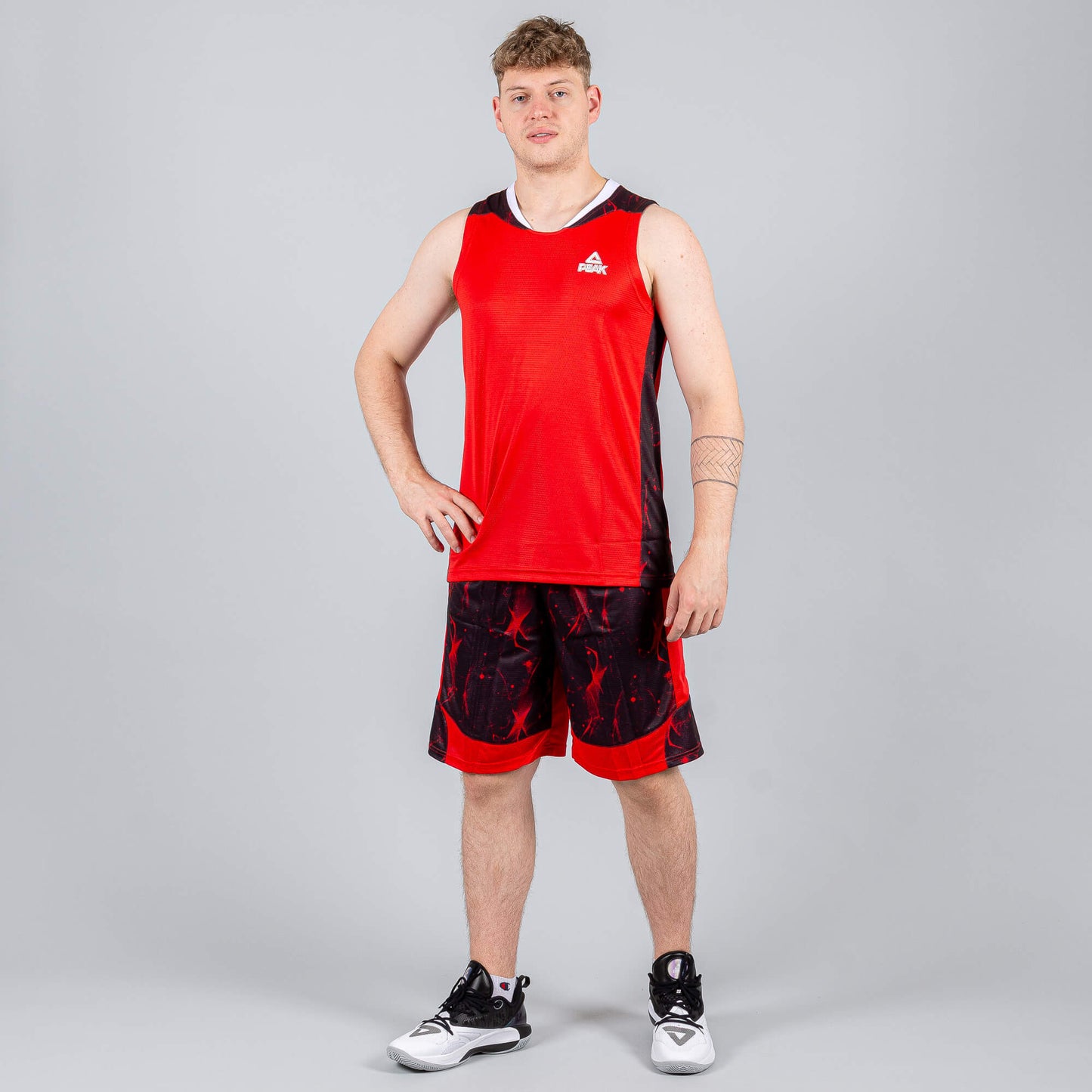 Basketbalová súprava (dres + trenírky)  Peak Basketball Sets Match červená