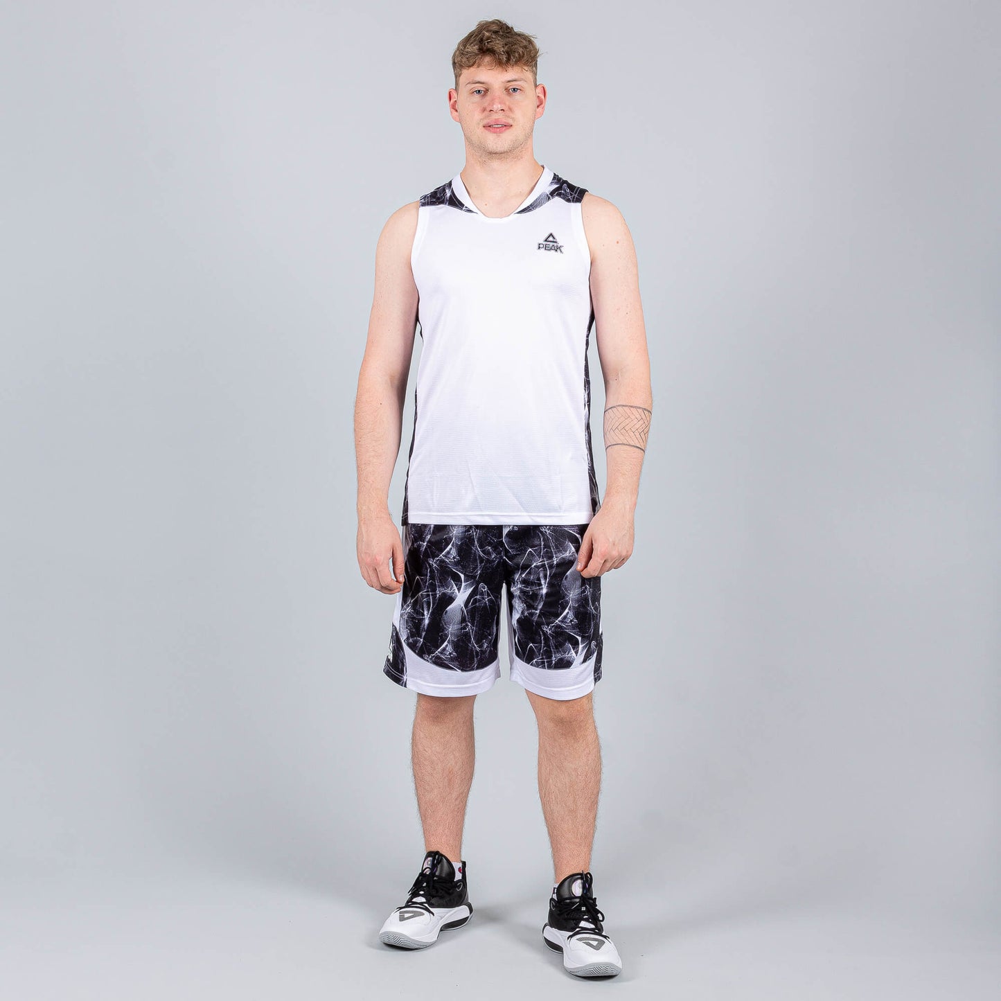 Basketbalová súprava (dres + trenírky)  Peak Basketball Sets Match biela