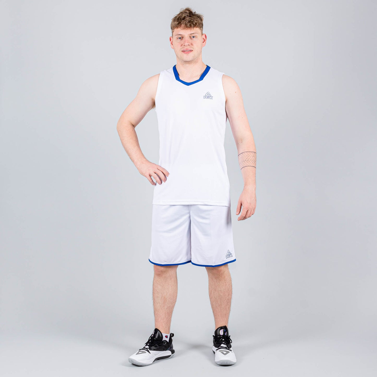 Basketbalová súprava (dres + trenírky) Peak Basketball Uniform set bielo/modrá