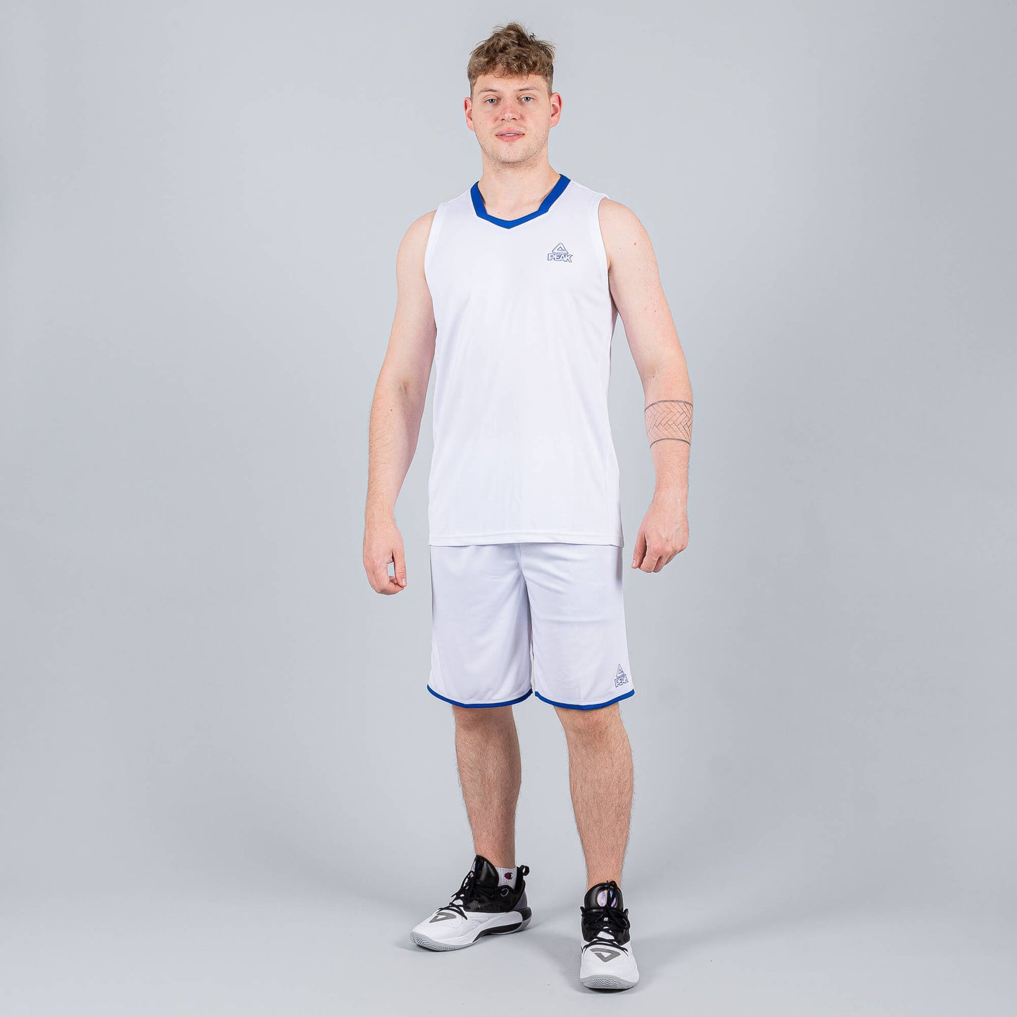 Basketbalová súprava (dres + trenírky) Peak Basketball Uniform set bielo/modrá