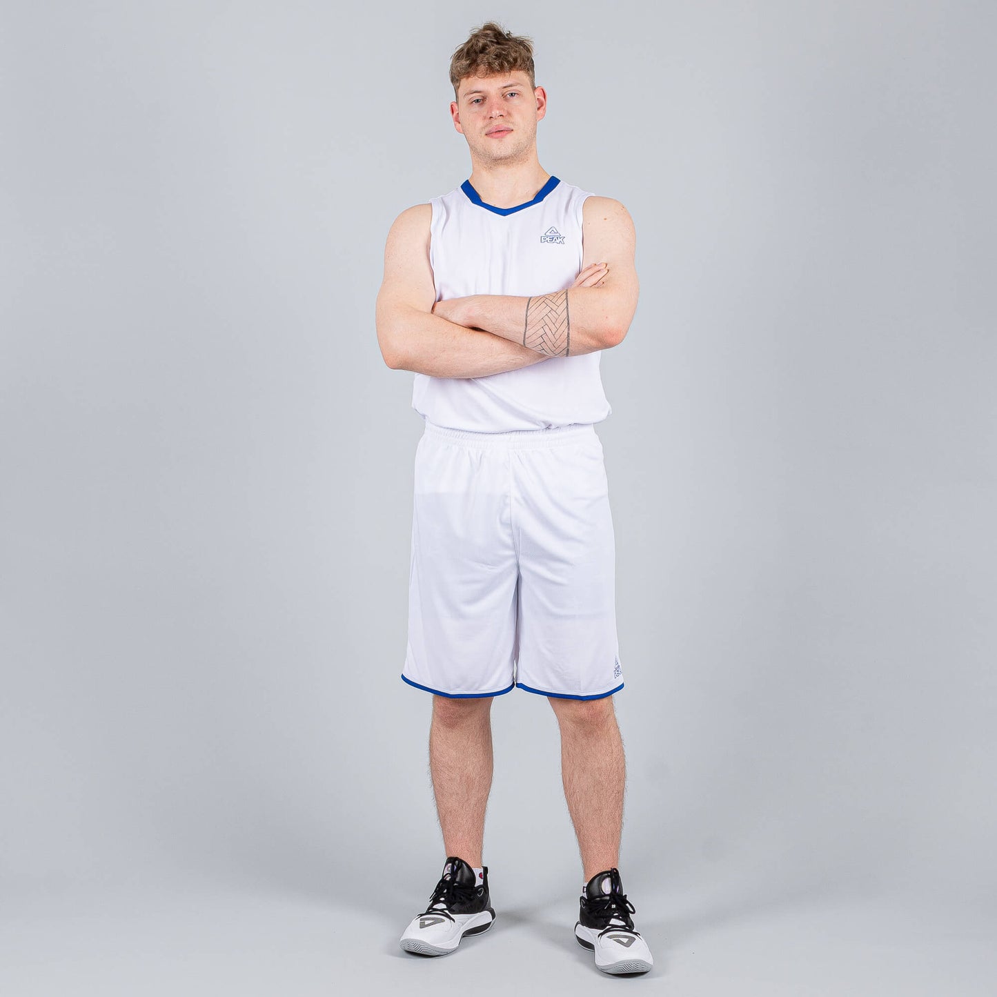 Basketbalová súprava (dres + trenírky) Peak Basketball Uniform set bielo/modrá