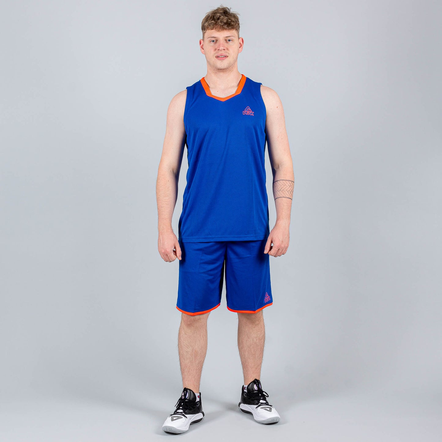 Basketbalová súprava (dres + trenírky) Peak Basketball Uniform set modro/oranžová