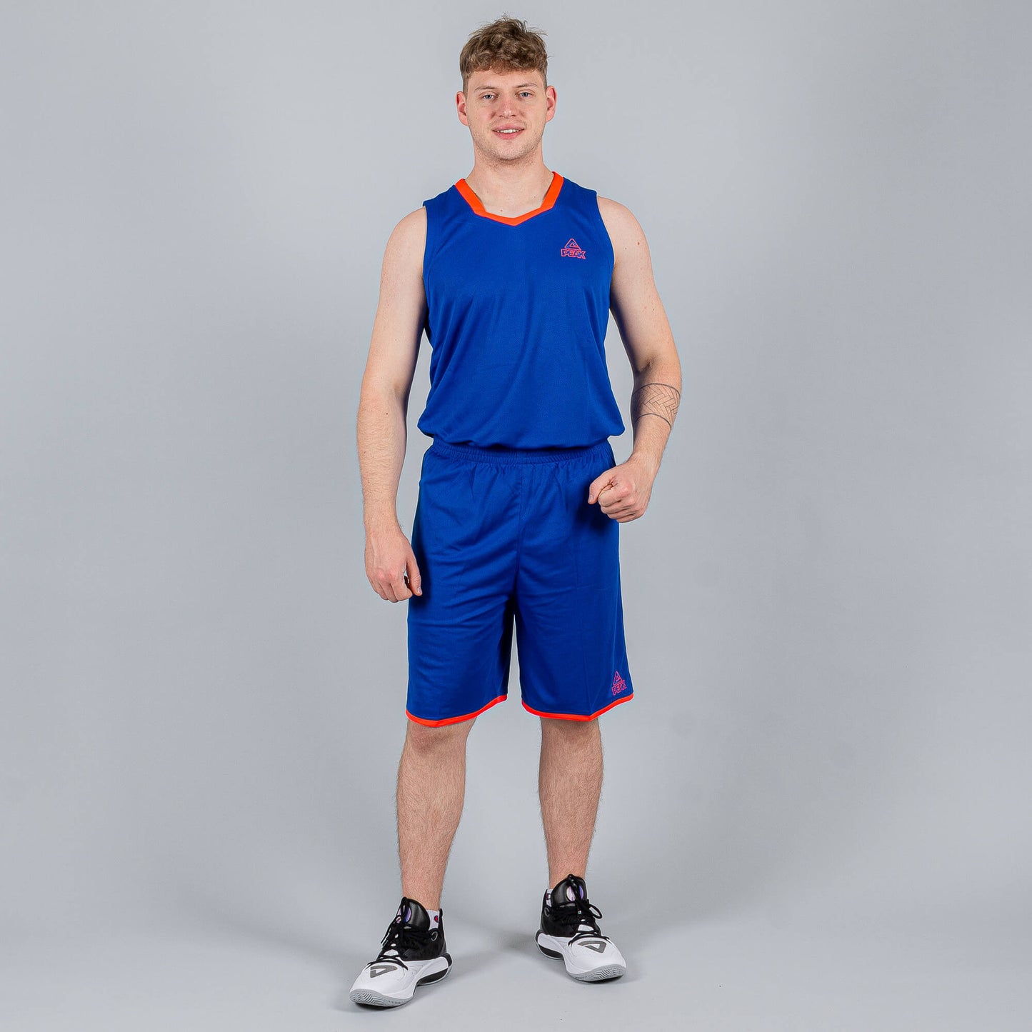 Basketbalová súprava (dres + trenírky) Peak Basketball Uniform set modro/oranžová