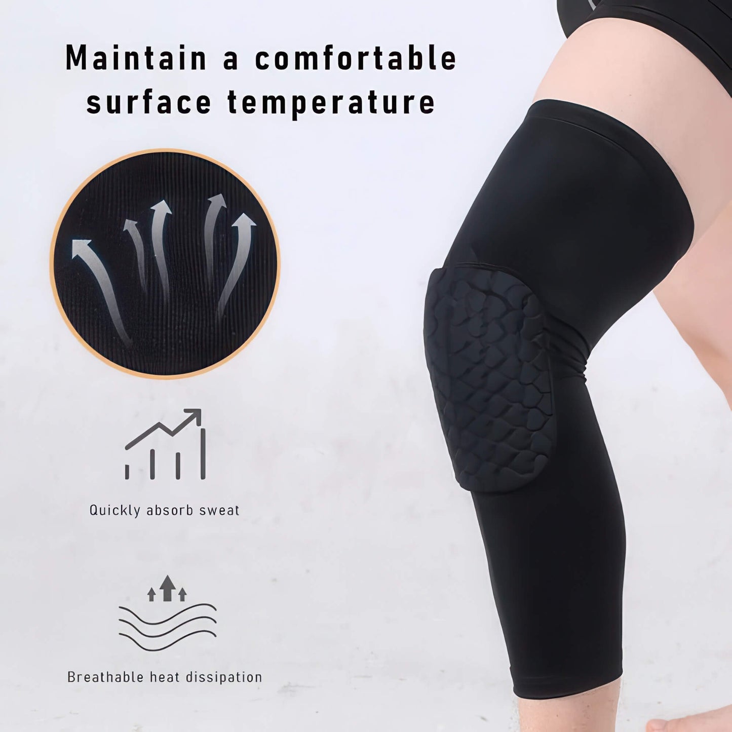 Peak Knee Protector(Lengthen) Black H362010