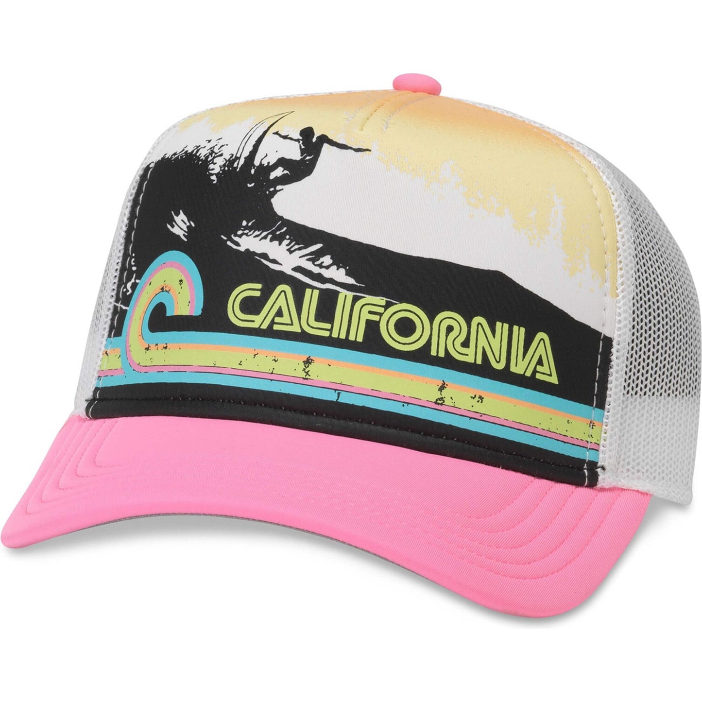 Šiltovka so sieťkou American Needle Valin Foam Front - California - biela/ružová