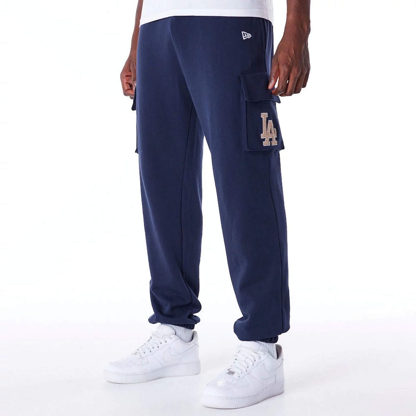 Tepláky New Era MLB Los Angeles Dodgers World Series Navy Fleece Cargo Joggers tmavomodré