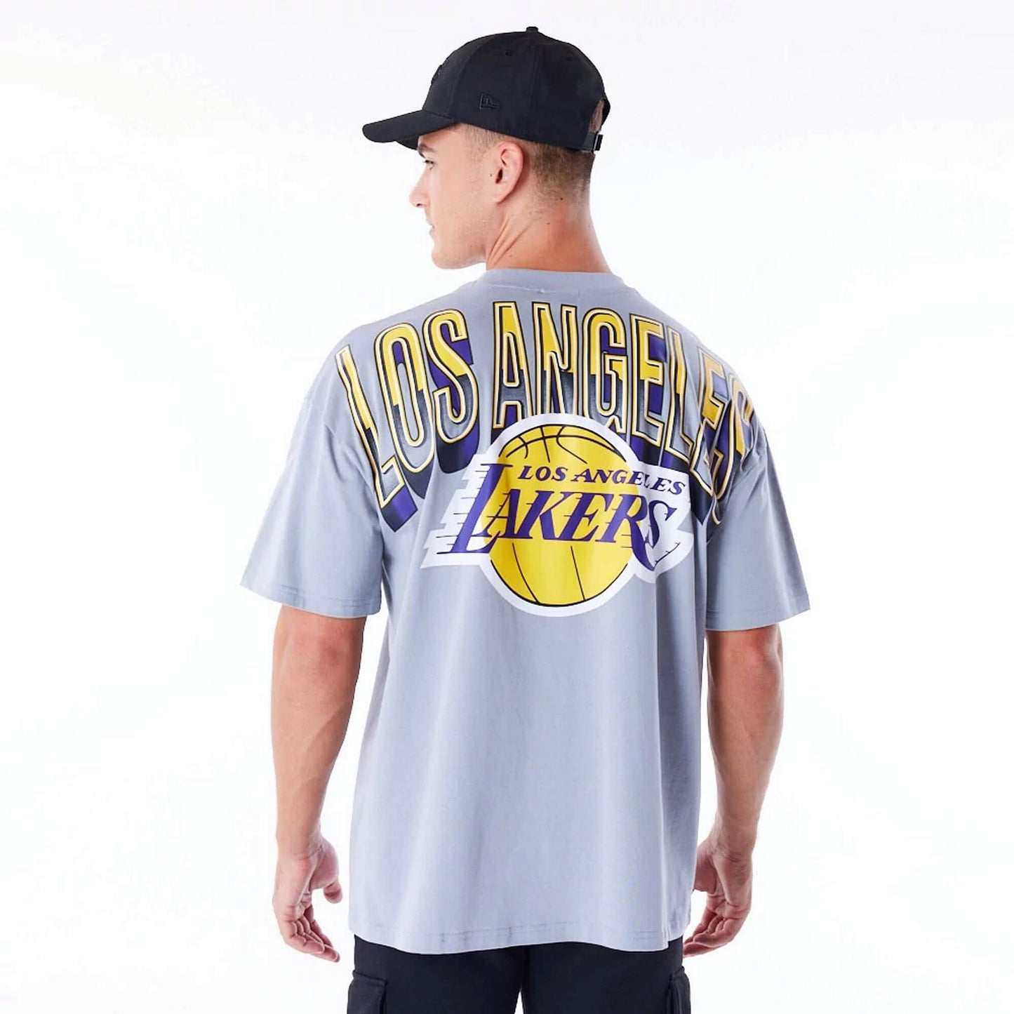 Tričko New Era NBA Los Angeles Lakers Tech Grey Oversized T-Shirt šedé