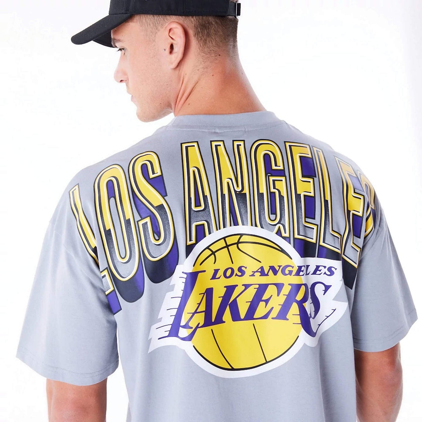 Tričko New Era NBA Los Angeles Lakers Tech Grey Oversized T-Shirt šedé