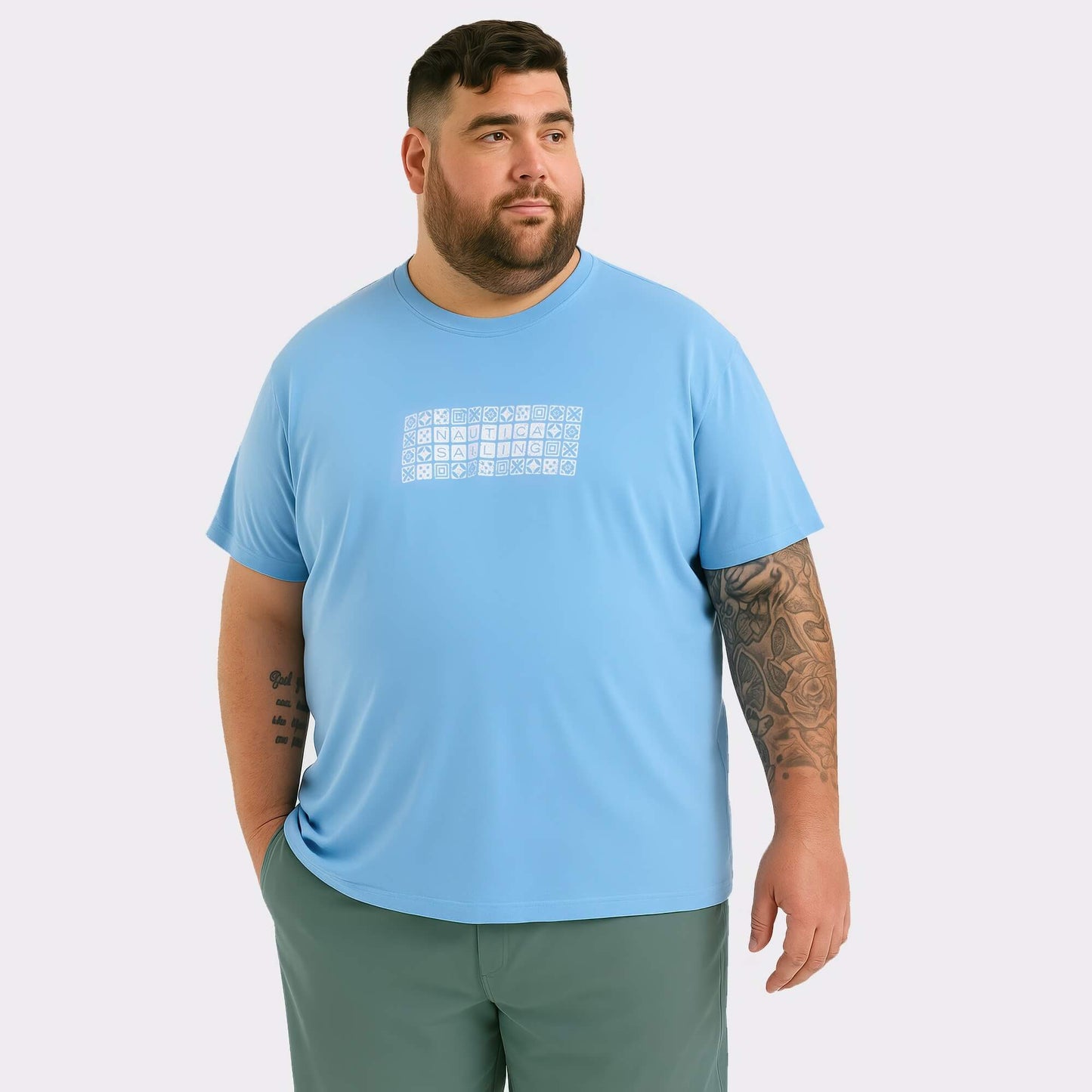 Tričko Nautica Bodmin B&T T-Shirt bledomodré