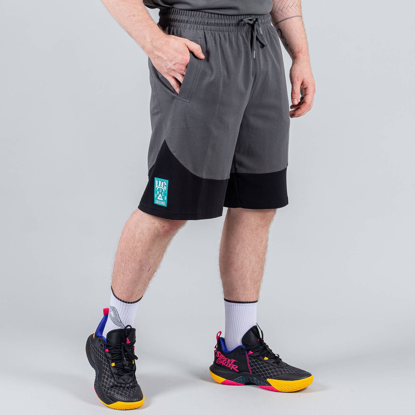 Basketbalové šortky Peak Underground MAGNETIC GREY