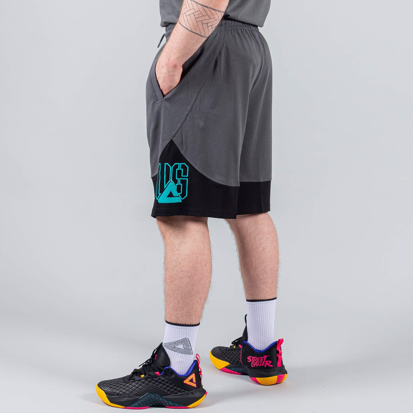 Basketbalové šortky Peak Underground MAGNETIC GREY