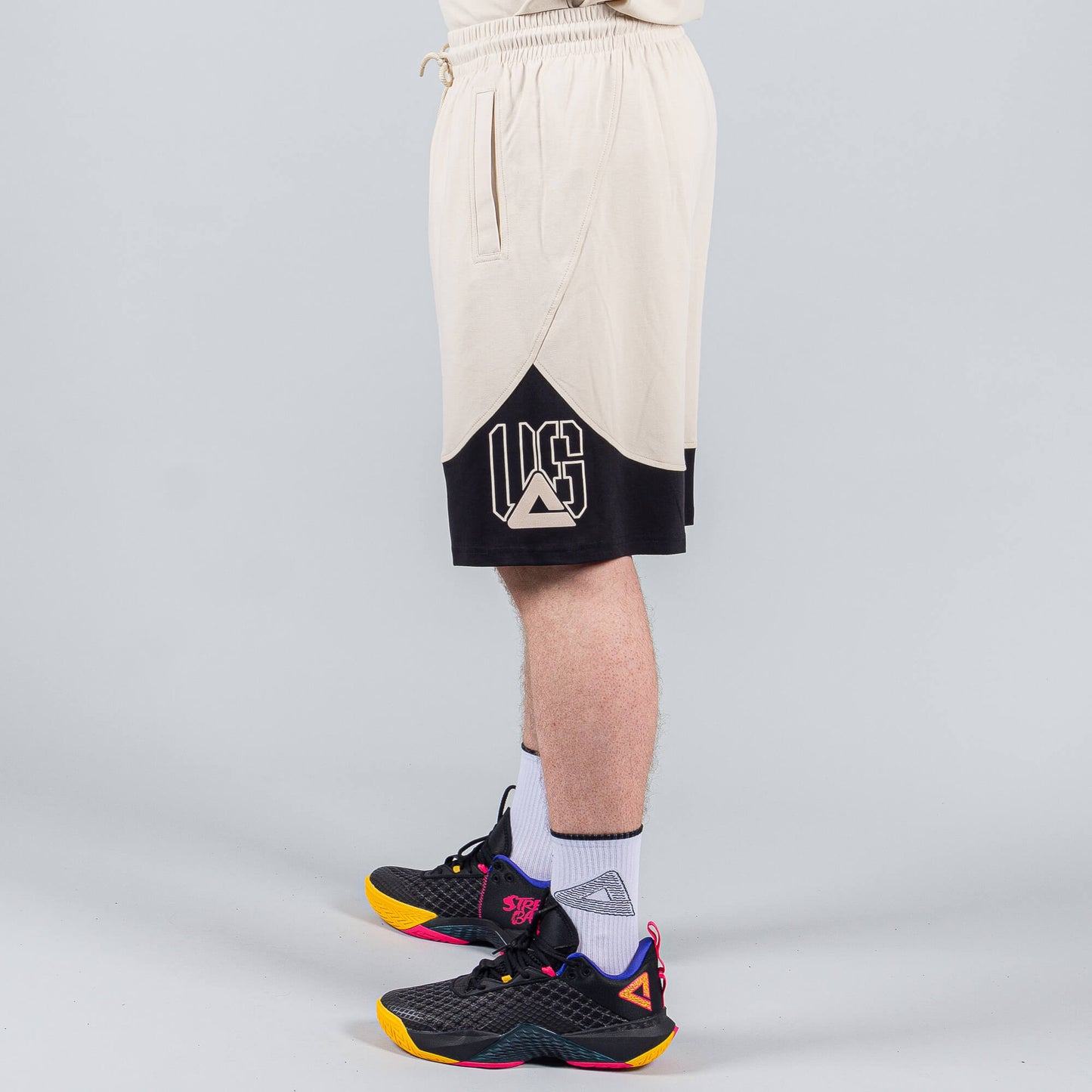 Basketbalové šortky Peak Underground WHITE GREY