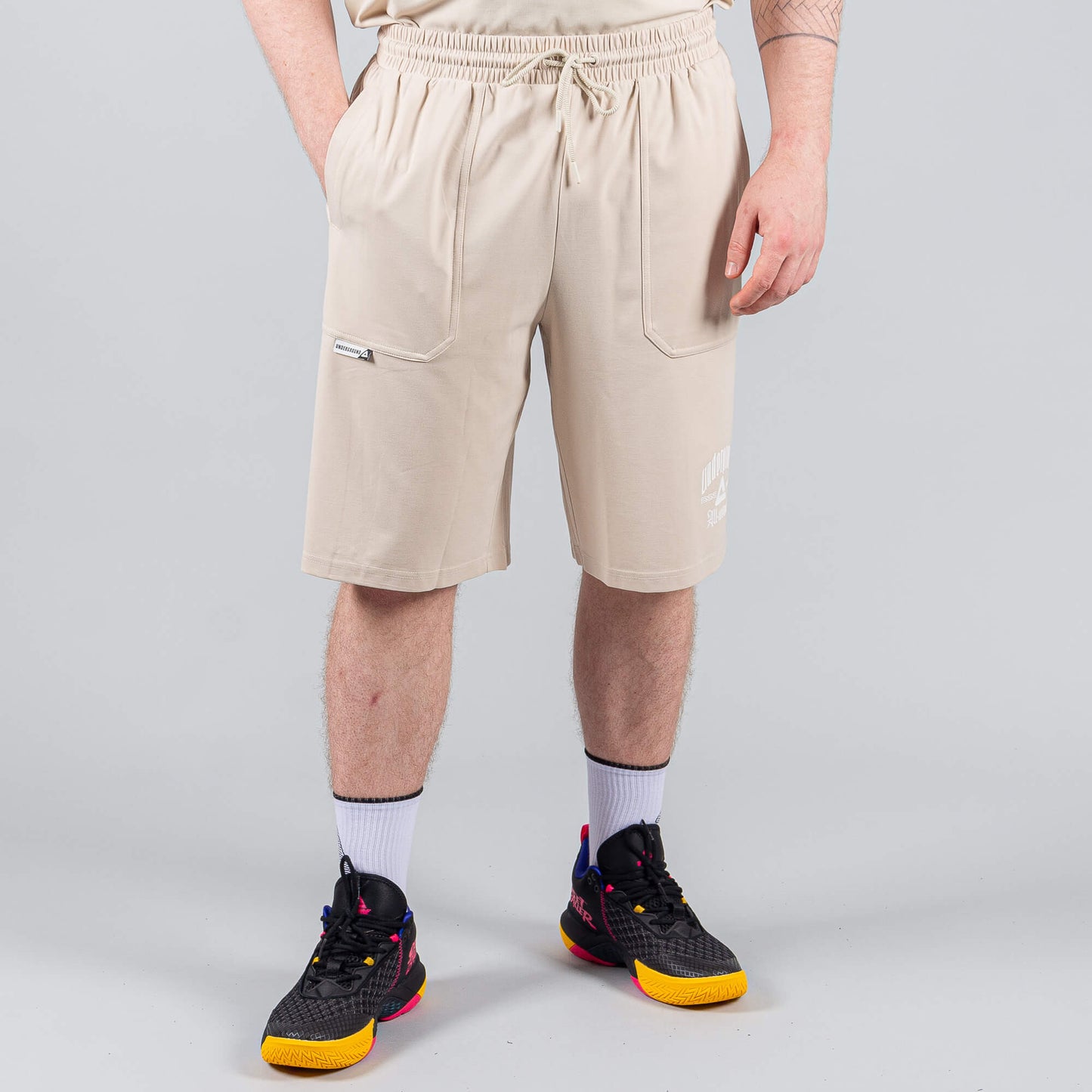 Basketbalové šortky Peak Underground WHITE GREY