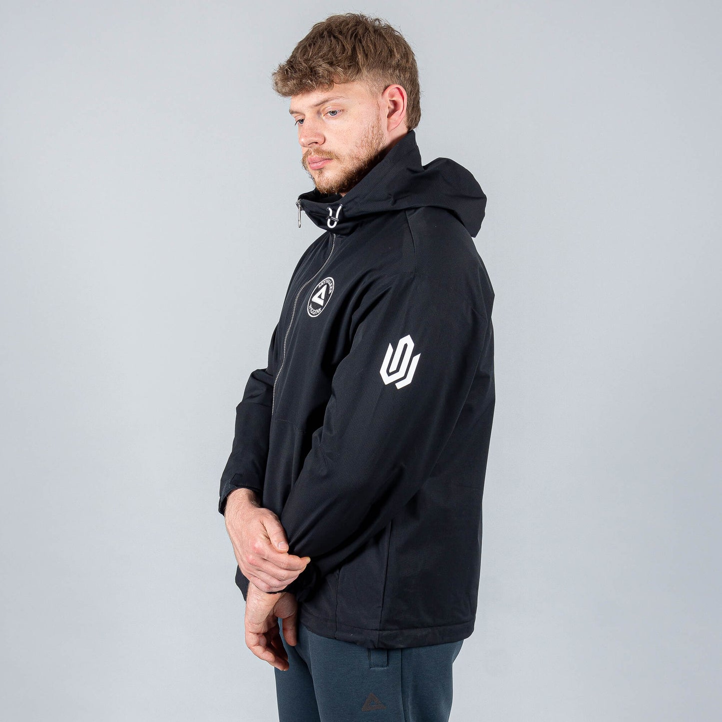 Bunda Peak Basketball Wiggins Polar Fleece Windbreaker Black