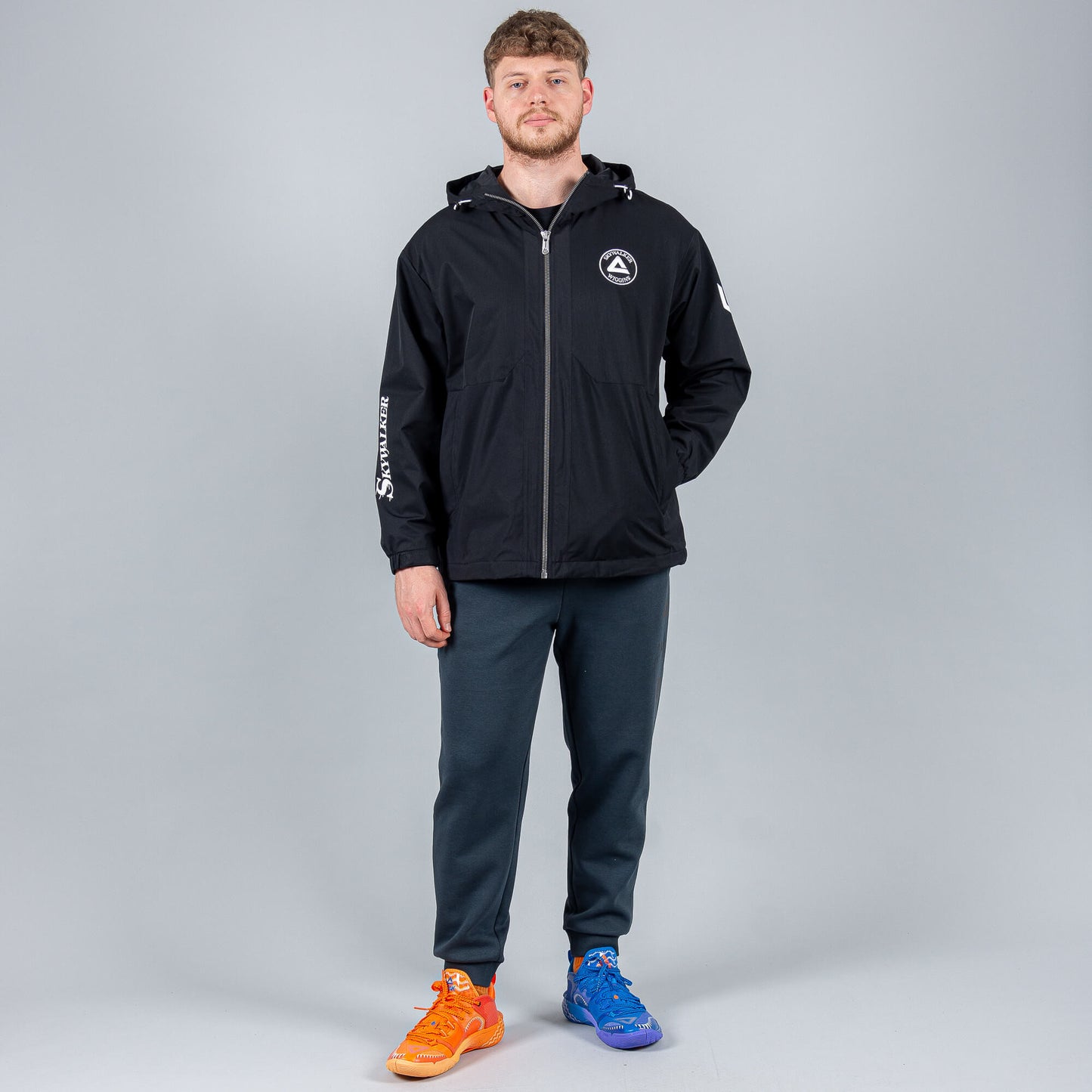 Bunda Peak Basketball Wiggins Polar Fleece Windbreaker Black