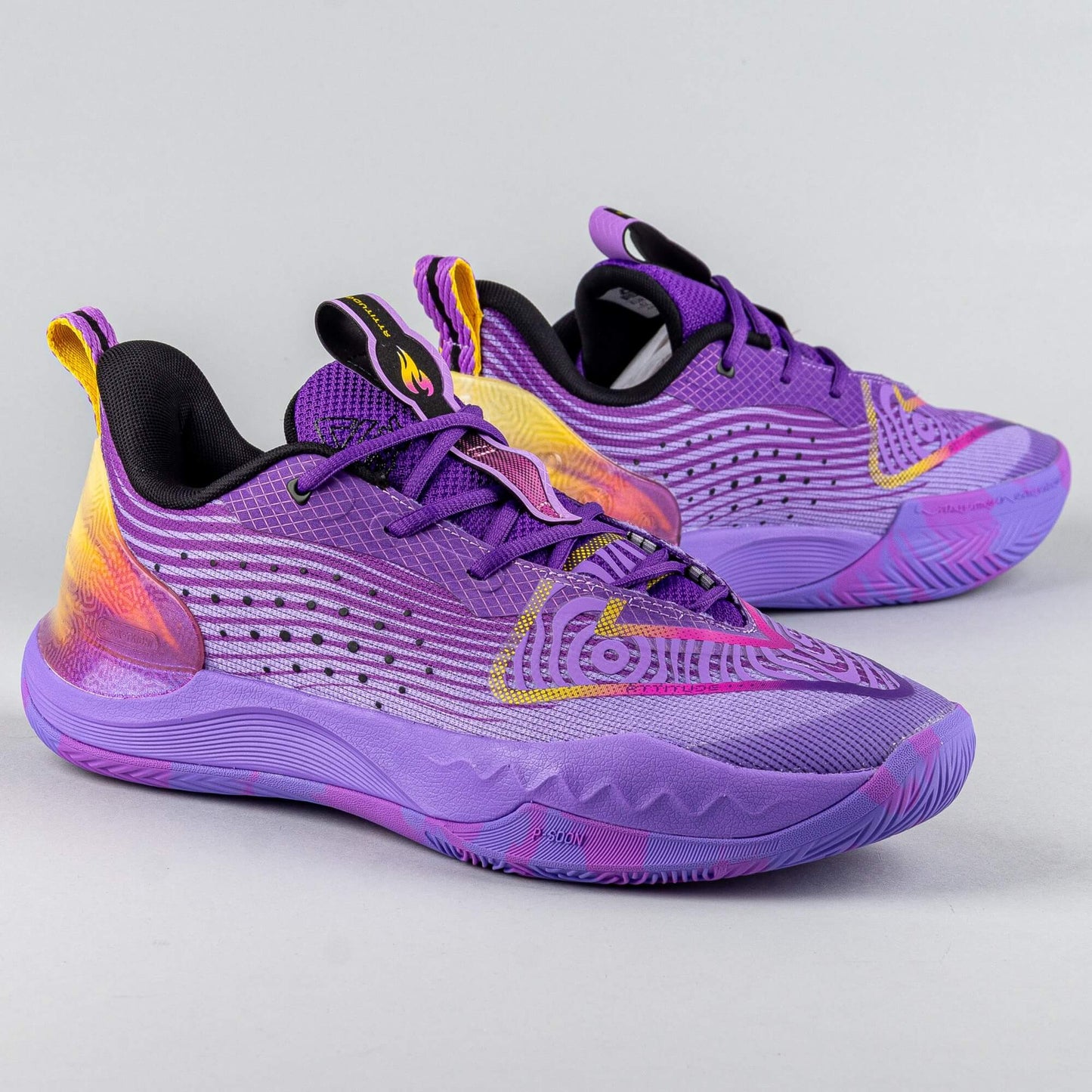 Basketbalové tenisky Peak Taichi Big Triangle 4.0 Malik Monk Signature Pro Basketball Match Shoes Melange Purple