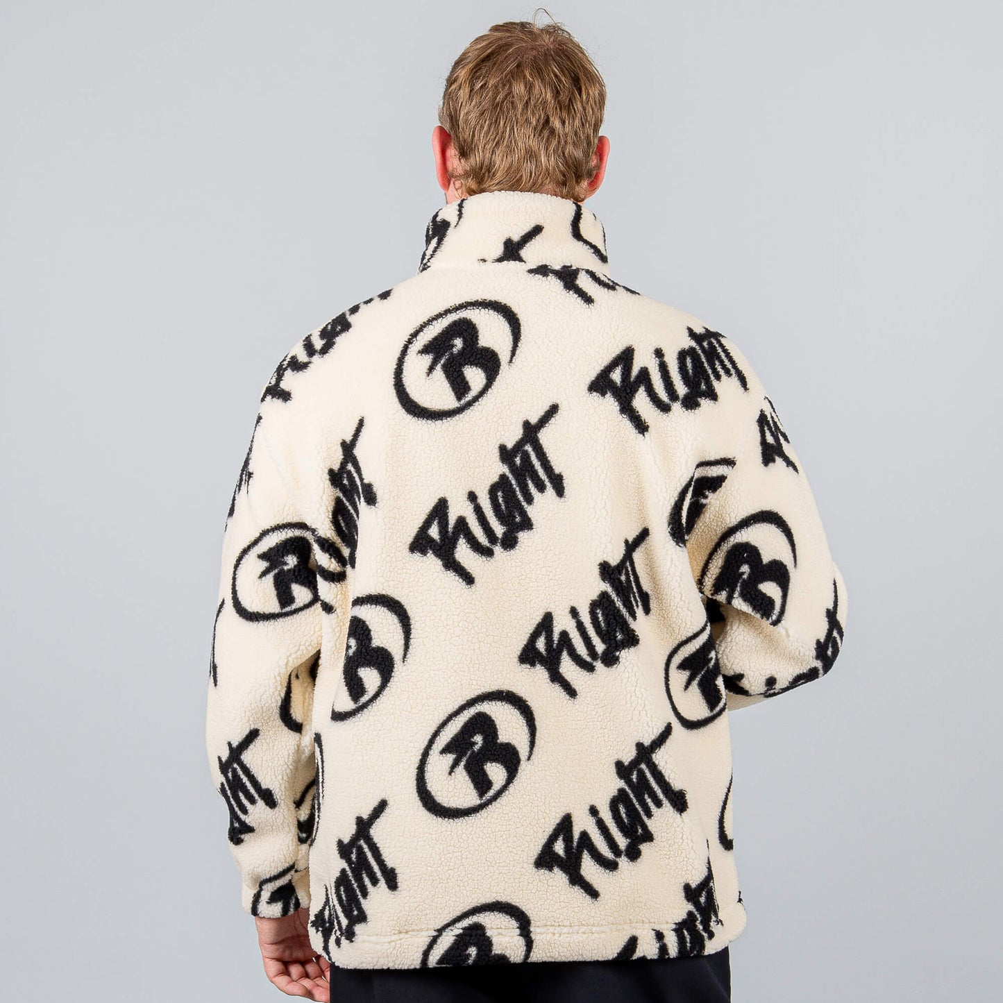 Polar flis bunda Peak Right Zipper Opened Fleece Sweater Beige