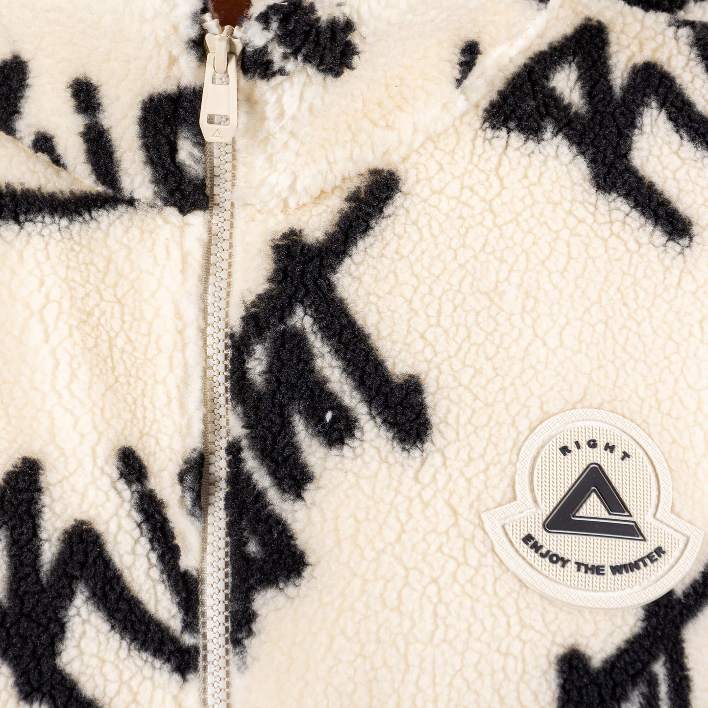 Polar flis bunda Peak Right Zipper Opened Fleece Sweater Beige