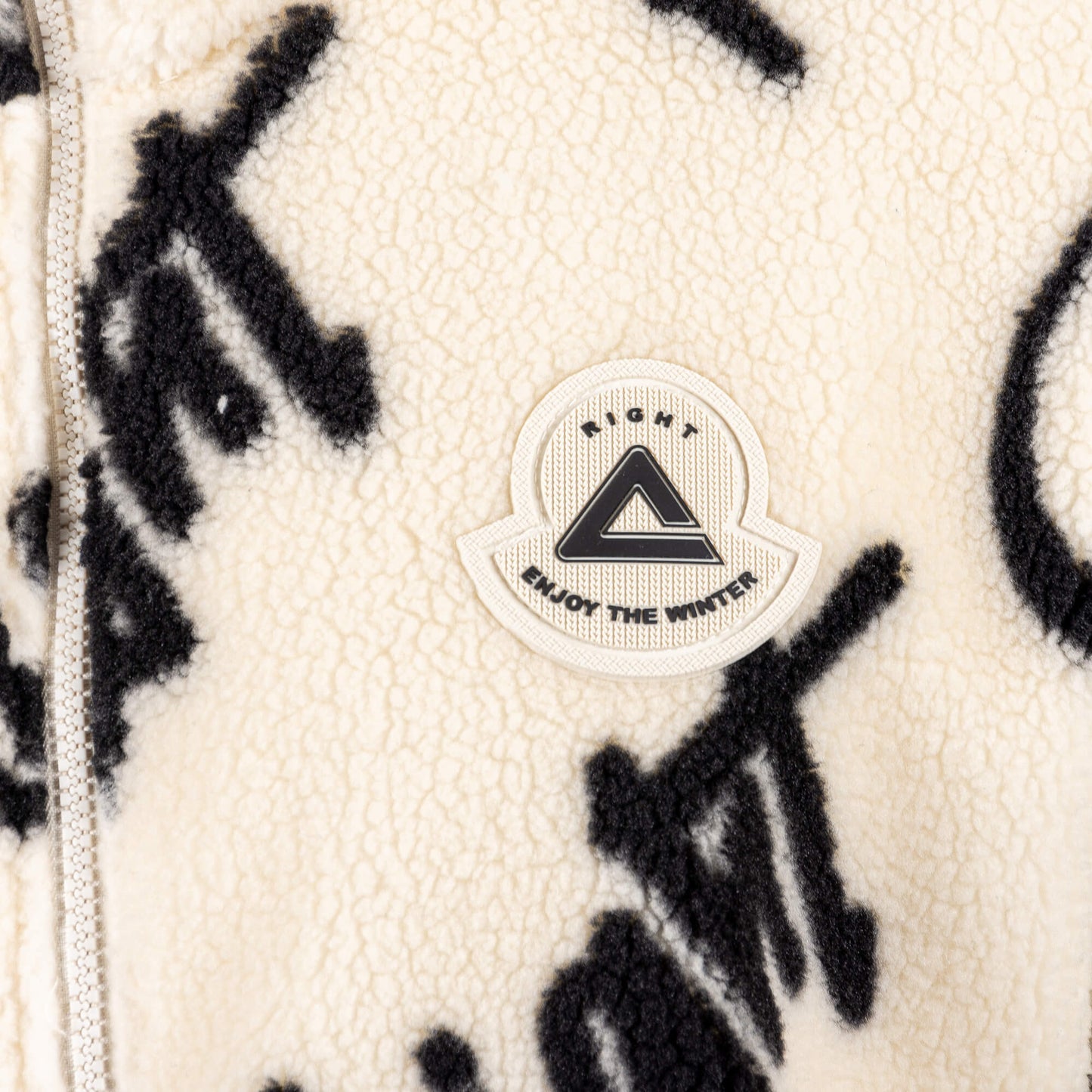 Polar flis bunda Peak Right Zipper Opened Fleece Sweater Beige