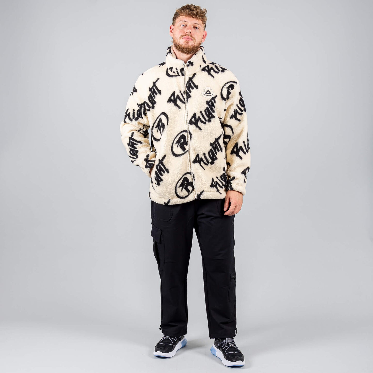 Polar flis bunda Peak Right Zipper Opened Fleece Sweater Beige