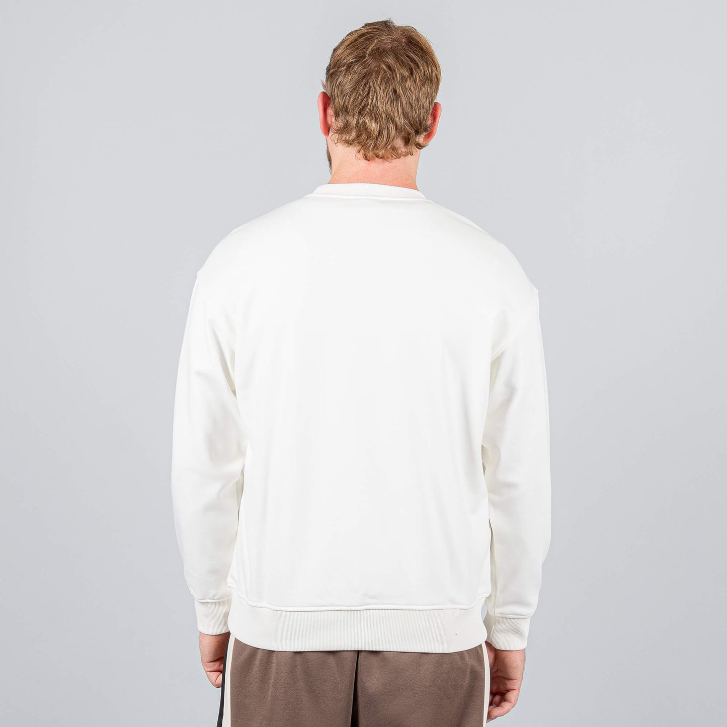Mikina Peak Right Round Neck Fleece Sweater Raw White