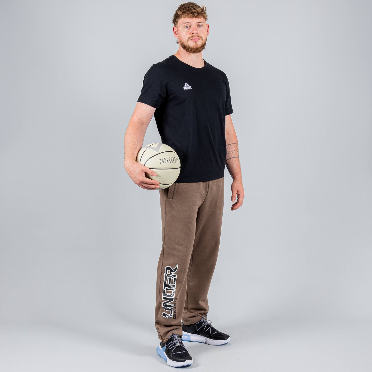 Tepláky Peak Basketbal Underground Knitted Fleece Pants Brown