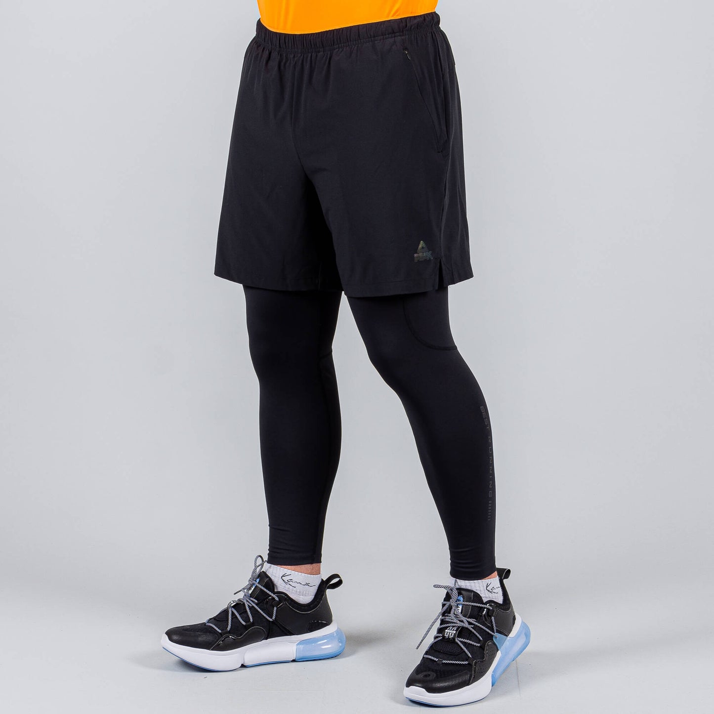 Bežecké tepláky 2in1 Peak Heat Control Technology Elastic Pants Black