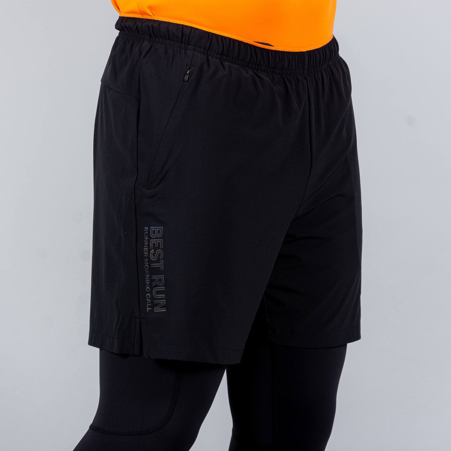 Bežecké tepláky 2in1 Peak Heat Control Technology Elastic Pants Black