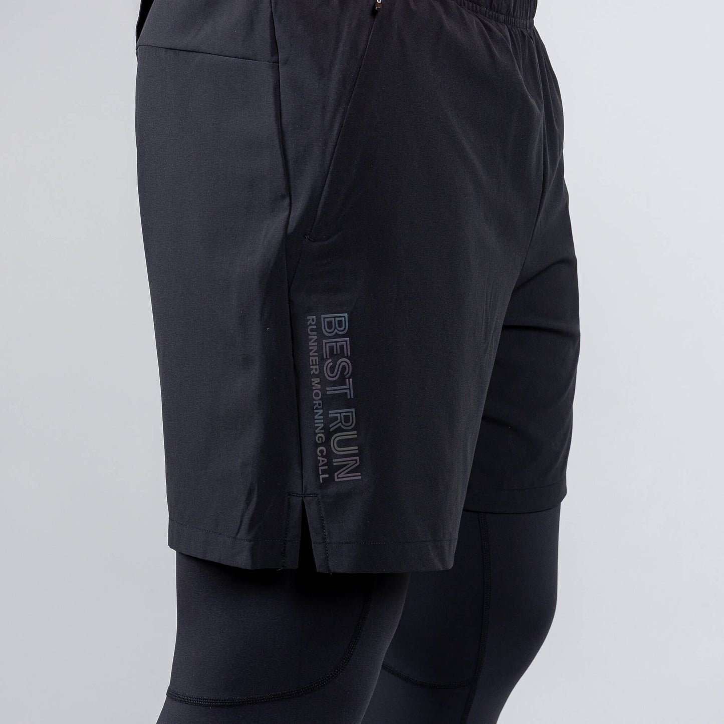 Bežecké tepláky 2in1 Peak Heat Control Technology Elastic Pants Black