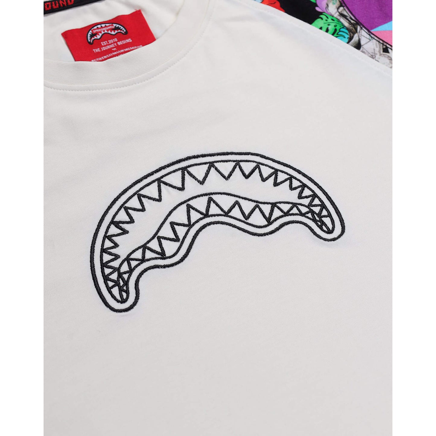 Tričko Sprayground All The Shark Raglan Over T-Shirt Ivory Multi