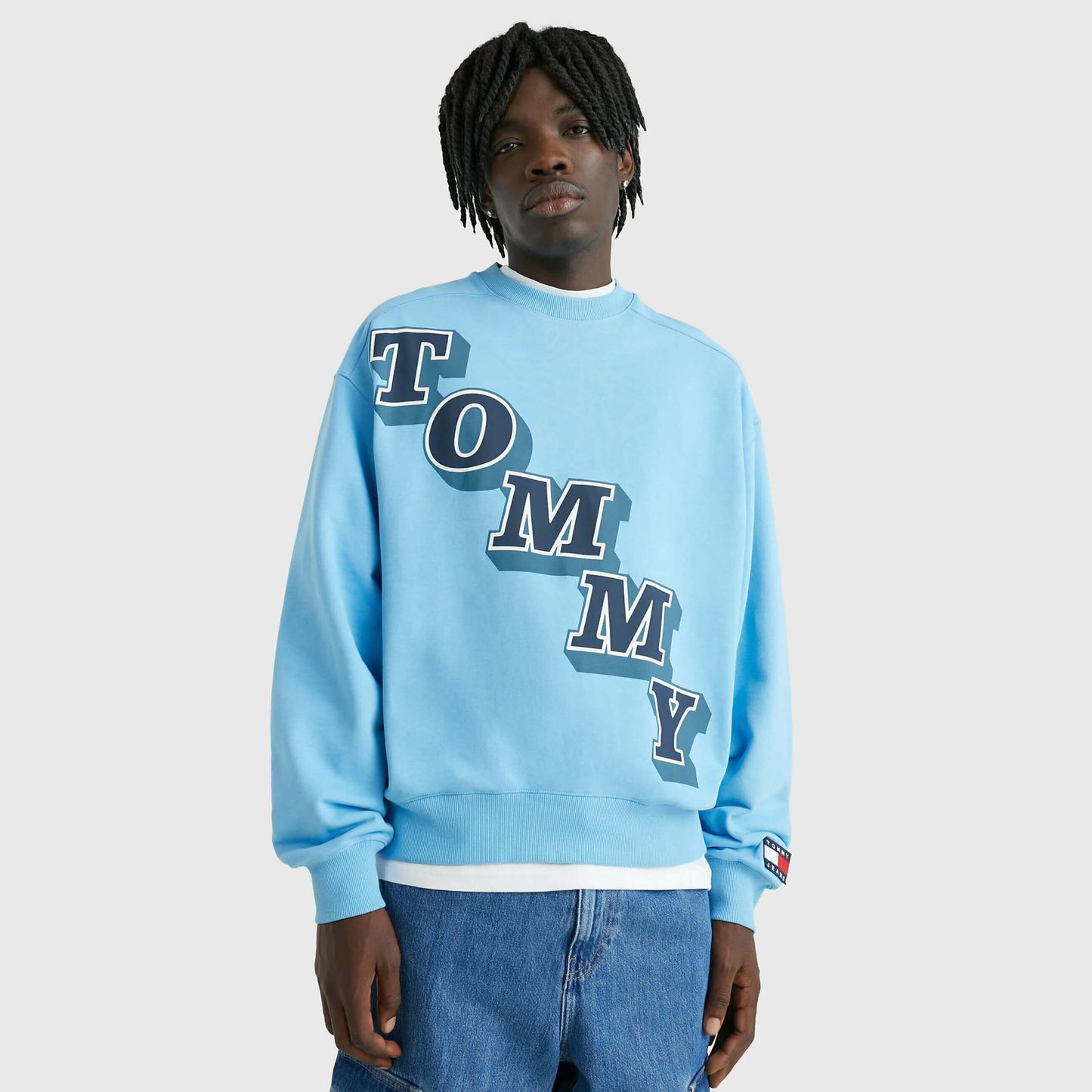 Mikina Tommy Jeans Boxy College Men's sweatshirt SKYSAIL