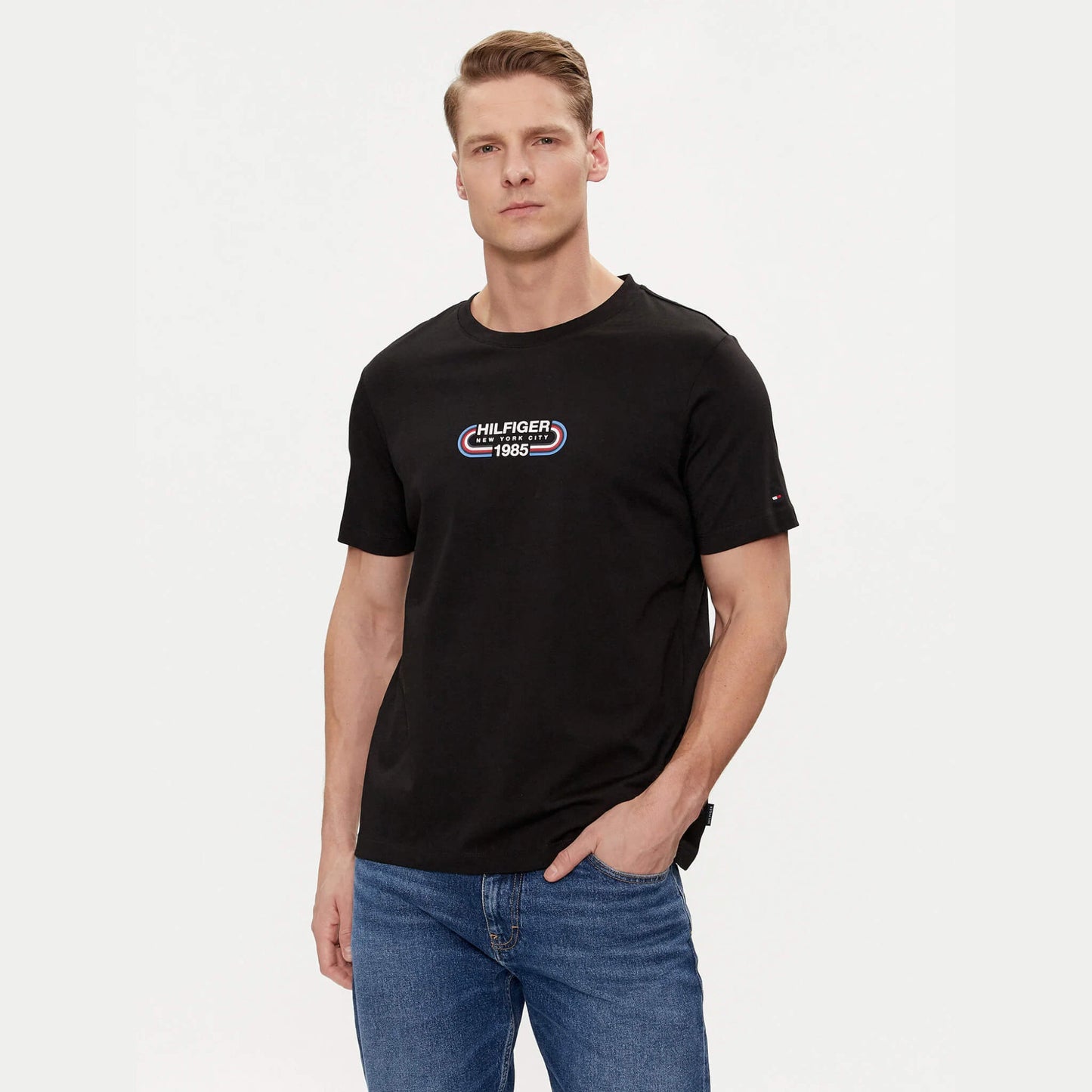 Tričko Tommy Hilfiger T-shirt Track Graphic BLACK