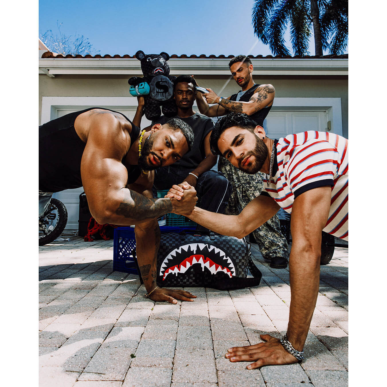 Batoh Sprayground Dripping Sharks In Paris Thunderdrip Moneybear Teddy Bear Backpack Black