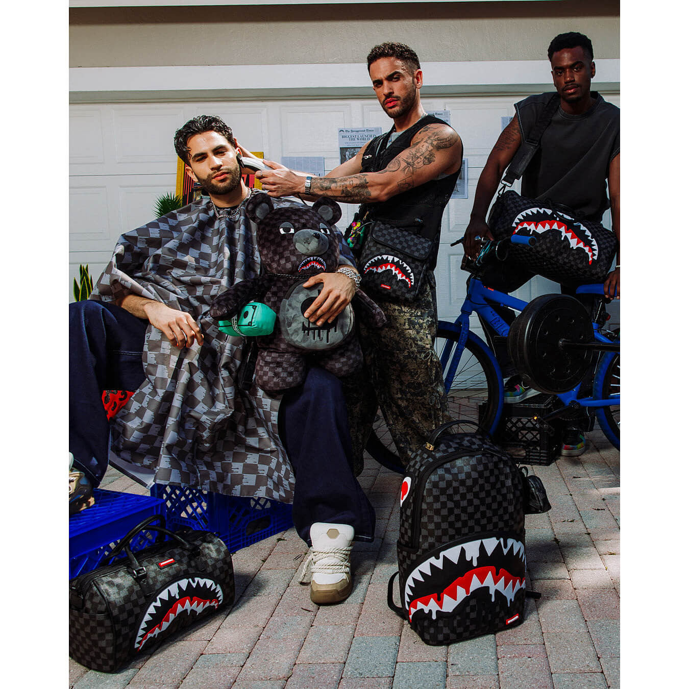 Batoh Sprayground Dripping Sharks In Paris Thunderdrip Moneybear Teddy Bear Backpack Black